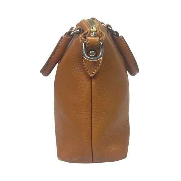 Vintage Dooney & Bourke Brown Pebbled Leather Satchel Crossbody - 9.5”x8”x3.5” - Picture 9 of 16